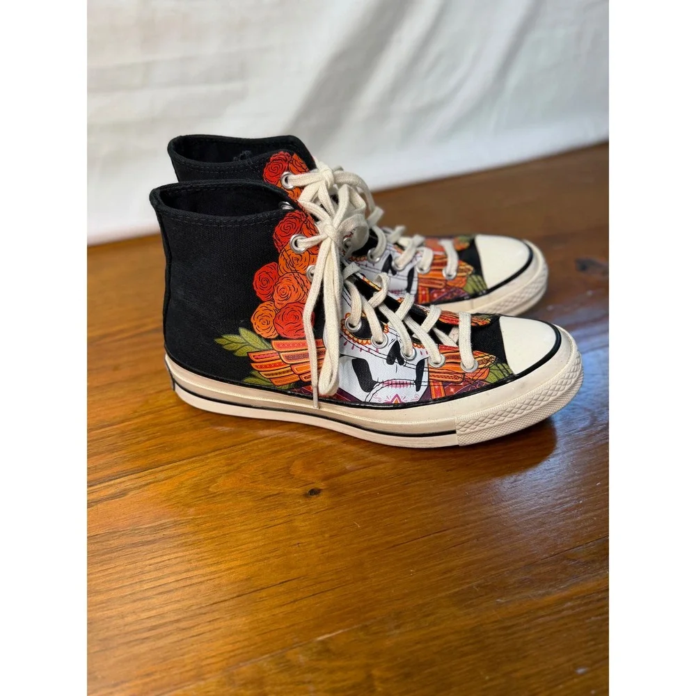 Converse Chuck 70 Hi Dia de los Muertos Day of the Dead Sugar Skull  Men 7 Wmn 9